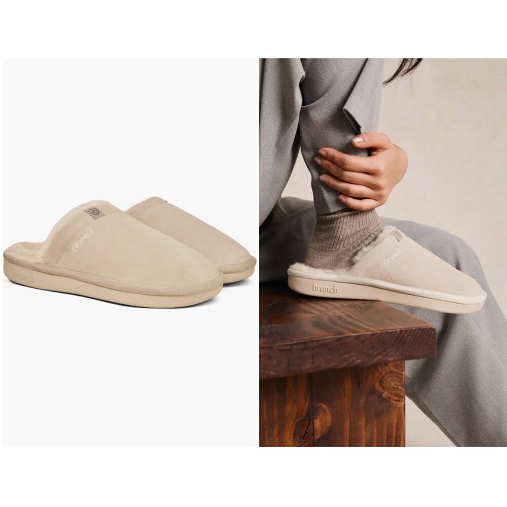 Brunch Gender Inclusive Essential Genuine Shearling Slippers Sz W11/M10
